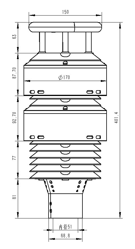 大氣環(huán)境質量監(jiān)測儀產品尺寸圖